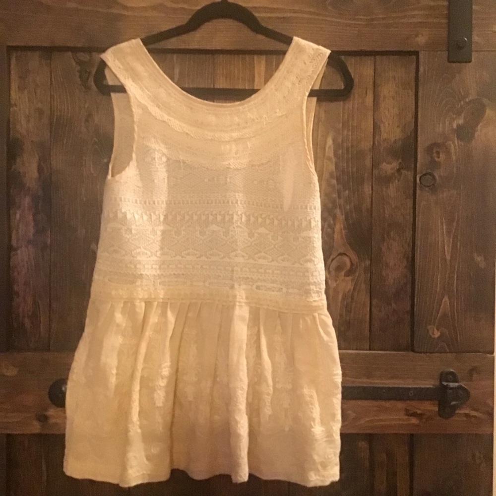 Cream Embroidered top